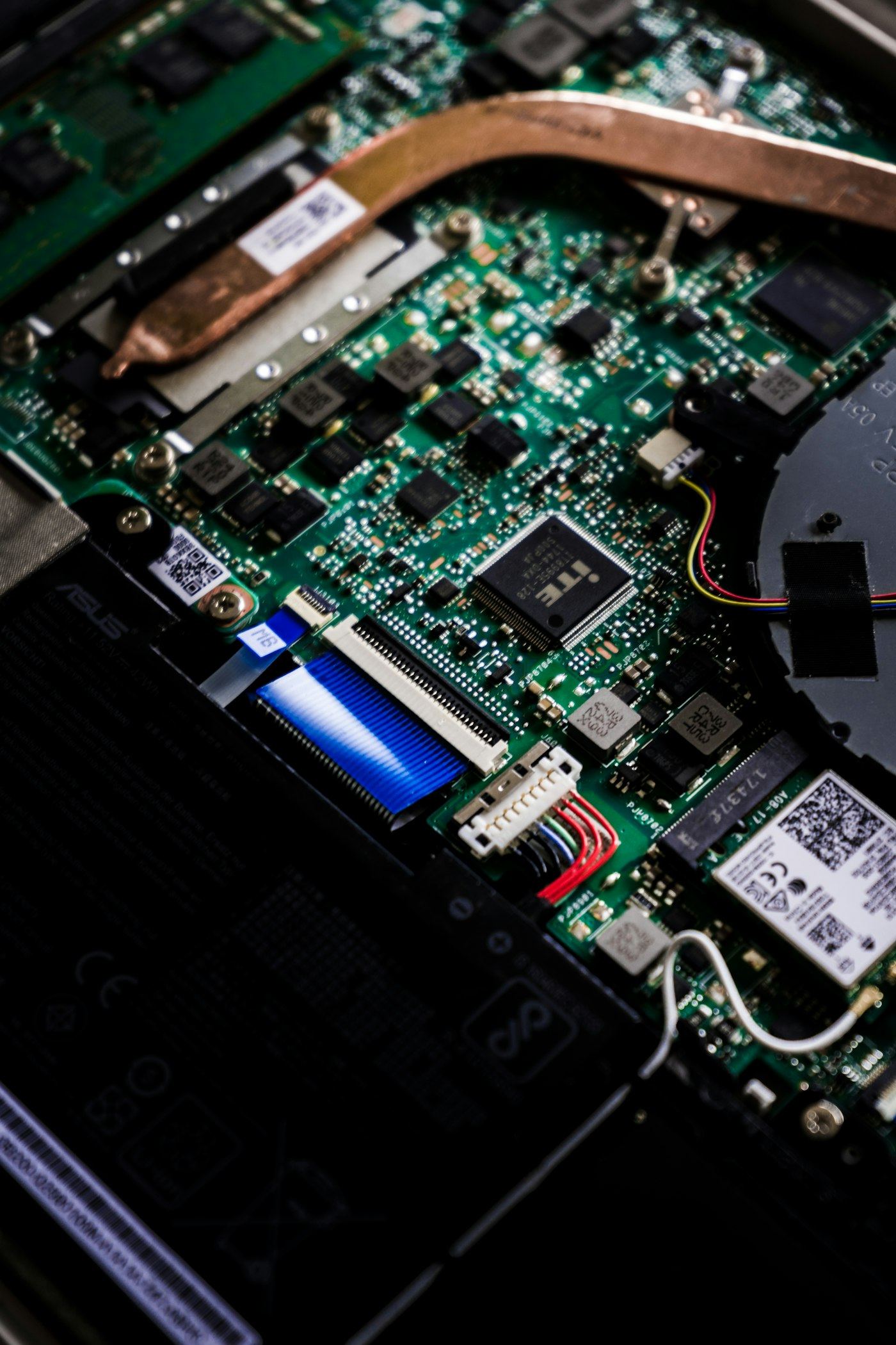 Close-up of a computer motherboard