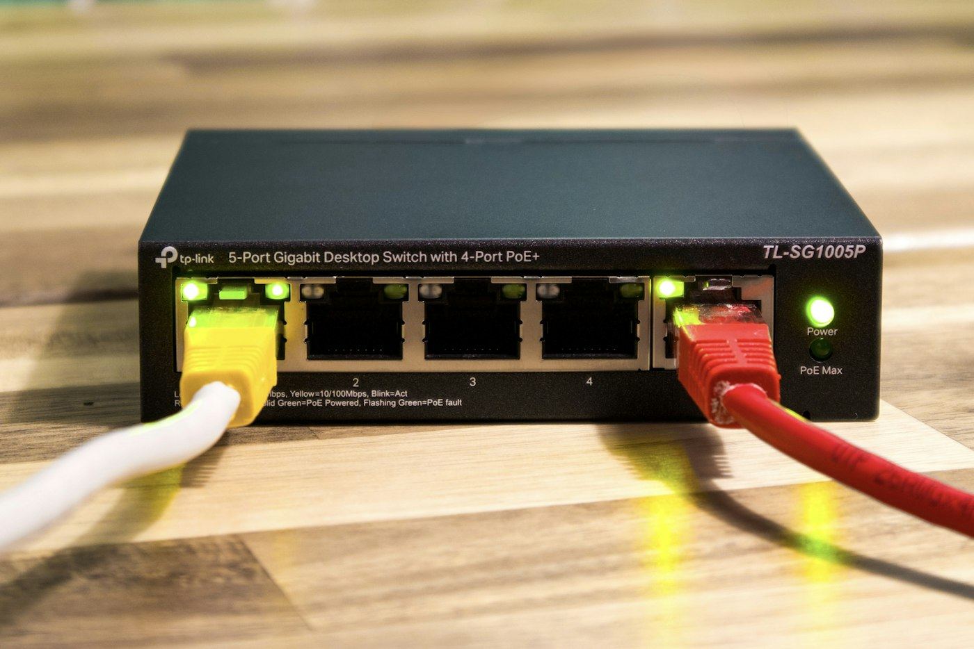 Network switch with cables